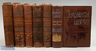 c1885-1902 Badminton Library - Fishing volumes 1885 x2 ,1889 x2, 1901 together with Sea fishing