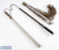 Hardy Alnwick single draw Gaff brass belt clip and point cover; J S Sharpes Aberdeen spring loaded