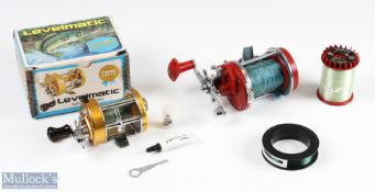 Penn 930 Levelmatic Multiplier with spares and spool offline in original box; K P Morritt