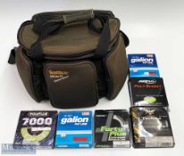 Tracker Canvas Fishing Bag, with 4 external zipped pouches, to include 6 packets of fly lines 4 of