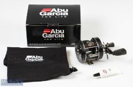 ABU Ambassadeur 5601SZ Rocket Svartzonker Ed casting reel in black foot stamped OOL17SE, thumb bar