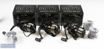 3x ESP Onyx compact Big Pitt fixed spool reels interchangeable drag adjuster, all look in very