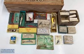 A box containing 12 boxed artificial baits, comprising - Bartleet & Sons The Archer spinner with