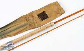 Hardy Alnwick The Wanless, split cane Spinning Rod, 8ft 2pc, 9/10lbs. Note new handle fitted, 21
