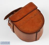 Unnamed block leather 'D' shaped case re-purposed, 4.25