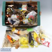 A lifetime's Fly Tying Kit - comprising rotary vice and tools, hooks, thread wire, tinsel on