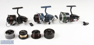 Mitchell 300A Fixed Spool Reel, LHW 4.2-1 ratio, light use, runs well, plus 2 spare spools, reel and