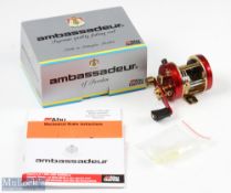 ABU Ambassadeur 2500CDL Exclusive Collection Ed 3 bait casting reel in red and gold finish,