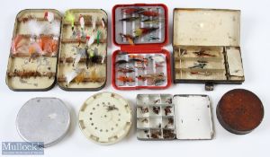 6x unnamed Fly Boxes with a selection of flies, casts and lures (6)