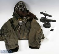 Barbour Waxed Deep Wading Jacket, size large, complete with detachable hood with wired peak, in good