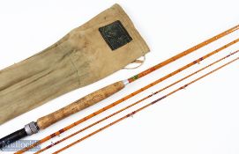 Edgar Sealey & Sons Redditch The Rainbow Fly Rod, split cane Octopus Brand, 9ft 3pc with spare