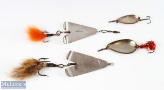 Collection of Big Game Baits (4) Allcock Stamped Otter style spinner c/w treble - 3.75