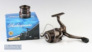 Shakespeare Omni 40FD spinning reel and spare spool with folding handle, appears in good condition
