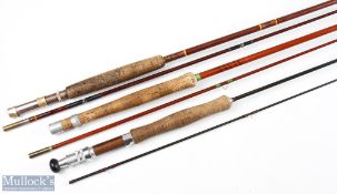 H W Aiken London Glass Fly Rod The Super Flex S-13A, 8ft 2pc, sliding alloy reel fitting and collar,
