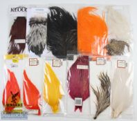 Selection of Capes - Keough brown grizzly; Lakeland silver badger; Wapsi orange home dyed; Wapsi