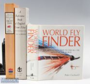 World Fly Finder Peter Cockwill 1st ed 2004, dictionary of trout flies John Roberts paperback, a