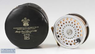 Hardy Alnwick Marquis Salmon No 2 fly reel brass ribbed foot, rear tension adjuster, signs of rim
