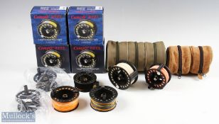 Fiskars Compo 69 Composite Large Arbor Fly Reel, plus 2 spare spools in triple zipped reel case, 3.