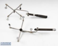 2x Hardy Compact Folding Line Driers both with sprung arms and folding handles, both with makers