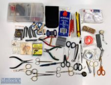 A large selection of Fishing Accessories - scissors/zingers/tools/knives/line cleaner/tube, etc,