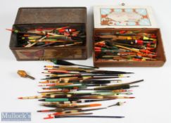 Large quantity of Floats in a tin, a cigar box and a plastic bag