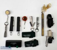 Mixed Lot comprising - 1x Hardy brass thermometer; 2x Hardy multi tools, nips/file/knife knot; 2x