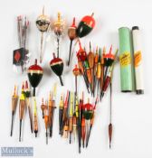 Mixed Selection of Assorted Vintage Fishing Floats including Allcock Fishing Gazette, hardcork, '