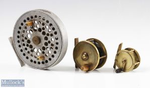 Unnamed solid brass Centre Pin Reel, 2 5/8