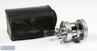 ABU Ambassadeur 2500C IAR multiplier reel in metallic grey and chrome, foot stamped 990001,