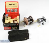 ABU Sweden 3000 Bait Casting Reel with spanner/parts and oiler, with original suede pouch in half of