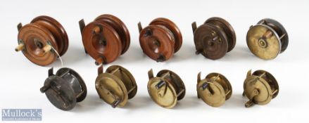 Mixed Fishing Reel Selection (10) inc 4x wooden reels, 3x strap back and one star back, plus 6x