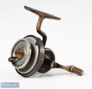 Illingworth No.3 Casting Reel No. 5100 with exposed gearing, alloy dish spool, brass line pick up,