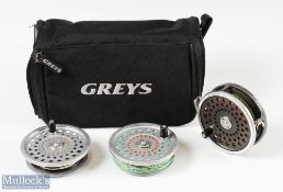 Hardy Alnwick Marquis 8/9 Fly Reel 2 screw latch, smooth alloy foot, nickel line guide, plus 2 spare