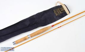 A fine Hardy Alnwick The Palakona Split Cane Brook Rod, 7ft 2