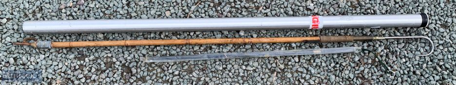 Hardy Bros Salmon Tailer, Hardy bros metal rod tube with screw top and a Hardy bro wading staff