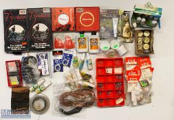 A mixed lot of Fishing Accessories comprising - 6 fly lines, box of rod rings, sight indicators,
