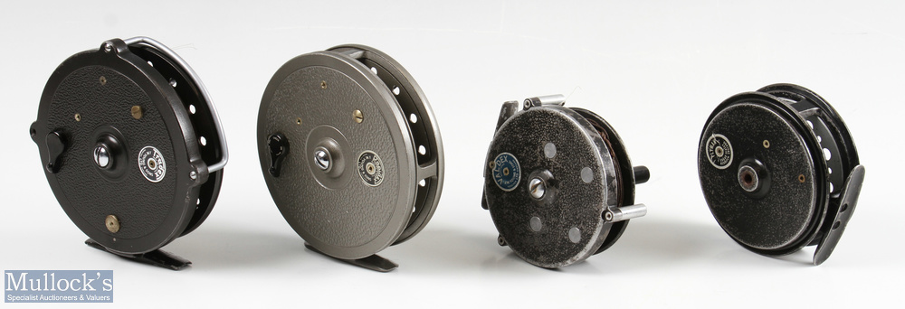 J W Young & Son Redditch Trudex Centre Pin Reel, 4" spool with twin handles, moveable line guard, - Image 2 of 2