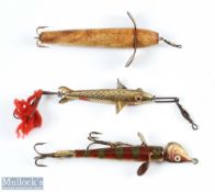 Gregory/Allcocks Paragon lure with 4 claw glass eye, body 2 ½