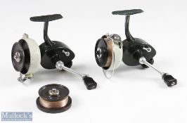 Abu Sweden 444A Fixed Spool Reel with spare spool, tension knob to base, runs well, in zip case; Abu