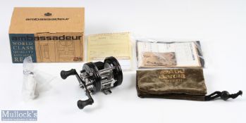 ABU Ambassadeur 5600C Classic baitcasting reel in black stamped on foot 070007, twin handle, with