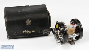 ABU Sweden Ambassadeur 5000 Multiplier Reel light rim wear, runs very well, in original leather