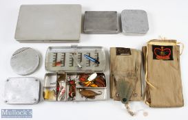 A selection of Fly Fishing Containers comprising - Allcocks 12 section with clear sprung lids 5