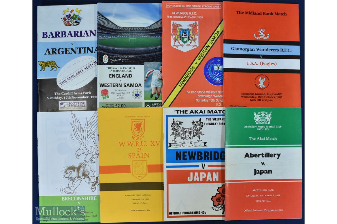 1983-1995 Other Tourists in the UK Rugby Programmes (8): Abertillery and Newbridge, both v Japan