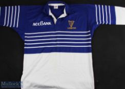 Leinster Rugby Jersey circa 1990s No. 17: Blue and white with partly striped design, gold Leinster