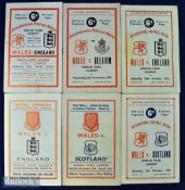 Selection of Wales international match programmes 1949 v England, 1949 v Belgium, 1950 v Scotland,