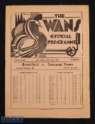 1933-34 Swansea Town v Brentford 2nd December 1933 division two