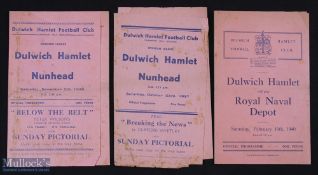 1937/38 Dulwich Hamlet v Nunhead gatefold match programme 23 October 1937; Dulwich Hamlet v