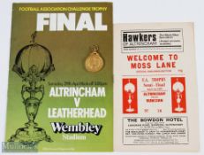1977/78 FA Challenge Trophy Competition 9ct Gold Winners Medal Altrincham v Leatherhead played at