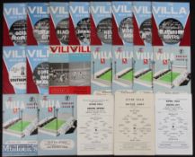 Selection of Aston Villa home match programmes 1959/60 (undated) British Army (single sheet), 1960/