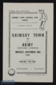 1955/56 Grimsby Town v Army Northern Command Challenge match at Blundell Park, 4 pager,